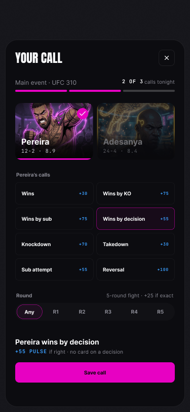CALL - app screen